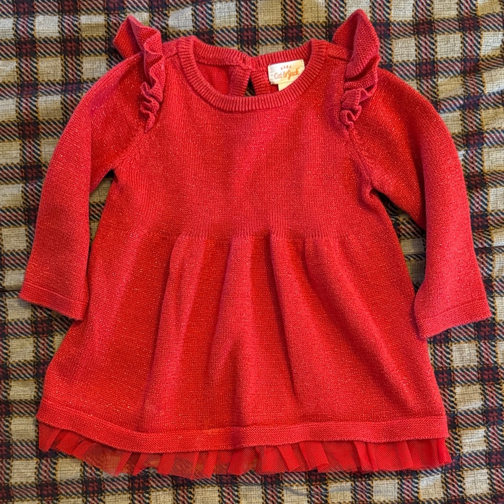 Cat & Jack Red Ruffled Dress